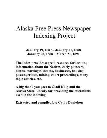 Alaska Free Press Newspaper - Alaska State Library
