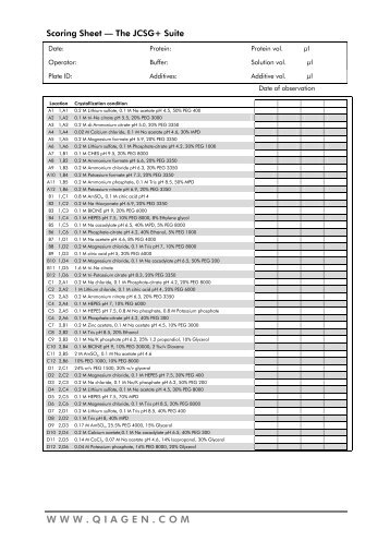 JCSG+ Suite Scoring Sheet