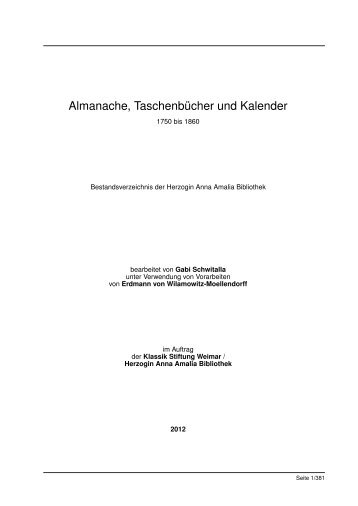 Zum Bestandsverzeichnis (PDF 1,42 MB) - Klassik Stiftung Weimar