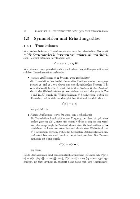 Gruppentheorie und Quantenmechanik - Physikzentrum der RWTH ...