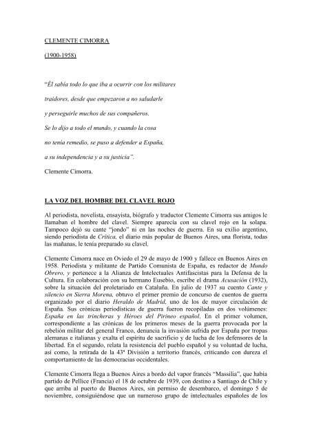 CLEMENTE CIMORRA (1900-1958) âÃl sabÃ­a todo lo que ... - Liceus