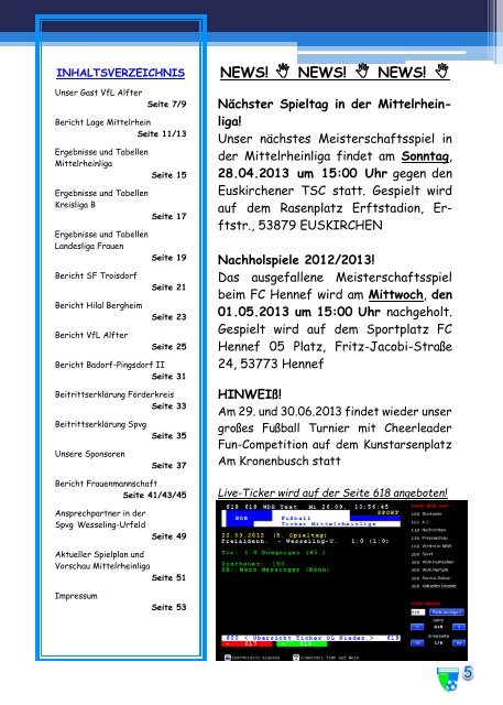 Heft Nr. 12 - Spvg Wesseling-Urfeld 19/46 eV