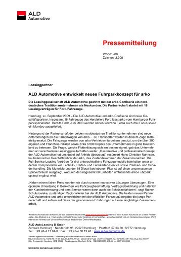 PM Neue Partnerschaft ALD_arko 0909__3 - bei der ALD Automotive