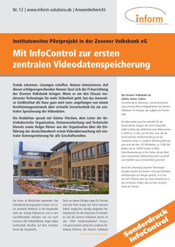 Institutsweites Pilotprojekt in der Zevener ... - inform-solutions GmbH