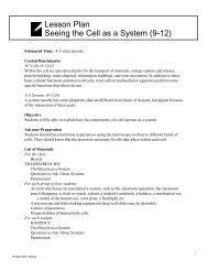 Handout: Lesson Plan, Seeing the Cell as a System ... - Project 2061