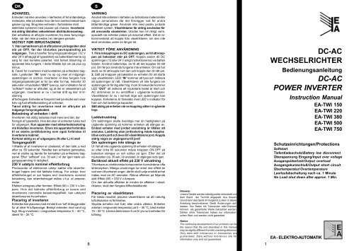 DC-AC WECHSELRICHTER DC-AC POWER INVERTER - Elfa