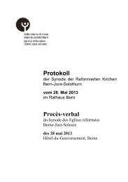 Protokoll Procès-verbal - Reformierte Kirchen Bern-Jura-Solothurn