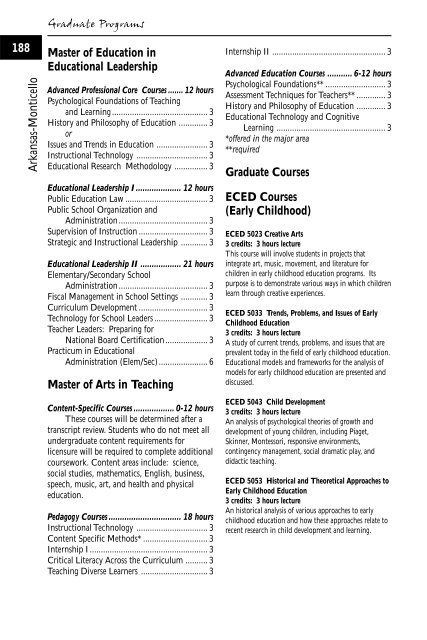 2001-2003 Catalog - University of Arkansas at Monticello