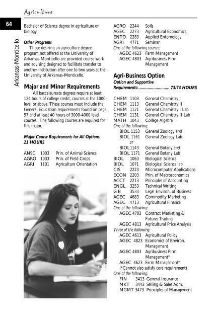 2001-2003 Catalog - University of Arkansas at Monticello