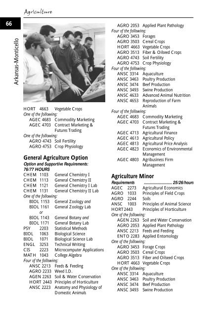 2001-2003 Catalog - University of Arkansas at Monticello