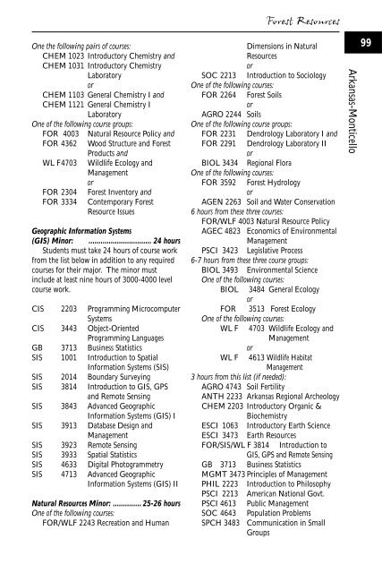 2001-2003 Catalog - University of Arkansas at Monticello