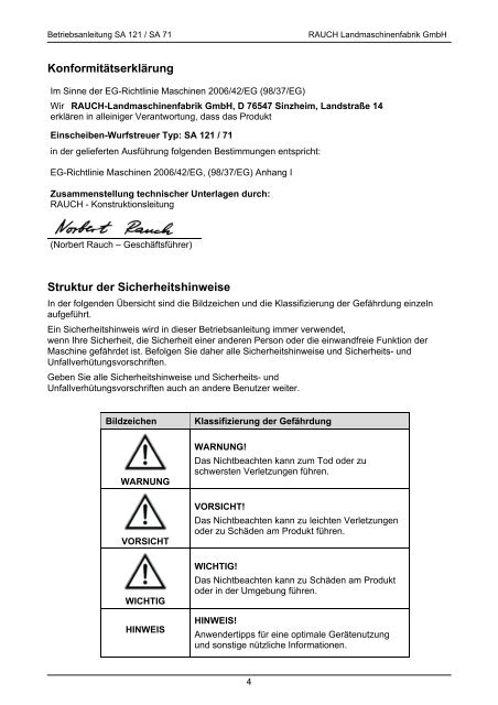 Betriebsanleitung - Rauch