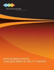 WHAT BUSINESS WANTS: LANGUAGE NEEDS IN THE 21ST ...