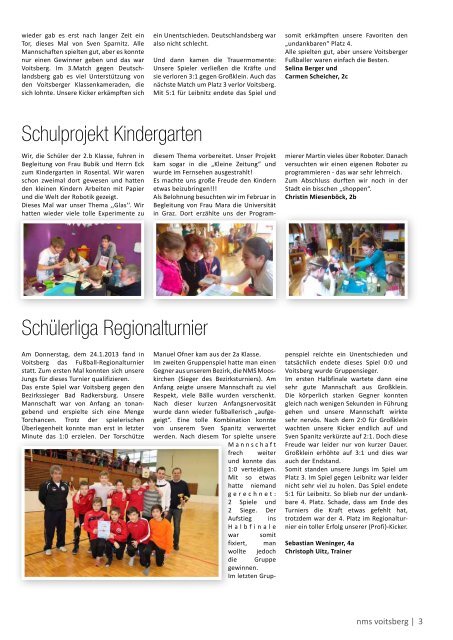 Schulzeitung - nms Voitsberg - Ausgabe 4