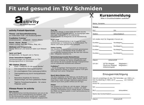 MUSKELkater - Yomo.tsv-schmiden.de - TSV Schmiden