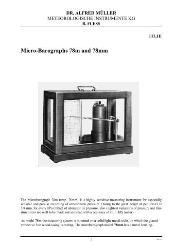 MICROBAROGRAPH 78m - Meteorologische Instrumente KG