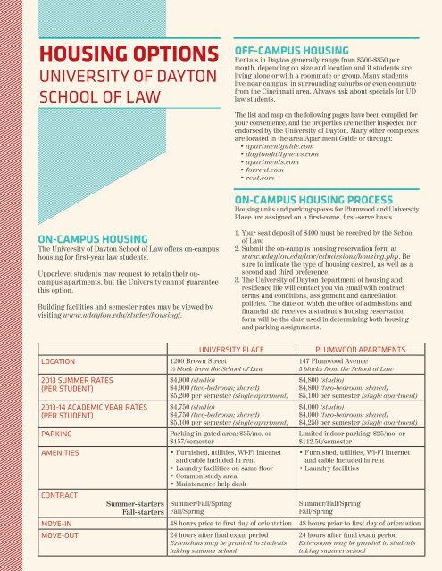 housing brochure (PDF) - University of Dayton