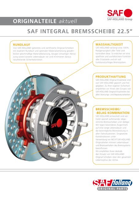 SAF INTEGRAL Bremsscheibe 22.5â€œ - saf-holland