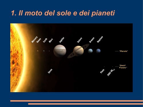 1. Il moto del sole e dei pianeti - Io sono