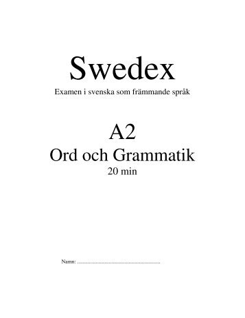 Ord och Grammatik - Folkuniversitetet