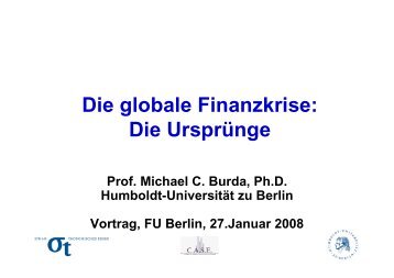 Die globale Finanzkrise: Die UrsprÃ¼nge