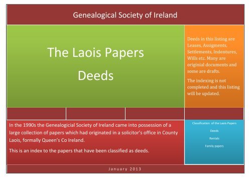 The Laois Papers - Genealogical Society of Ireland