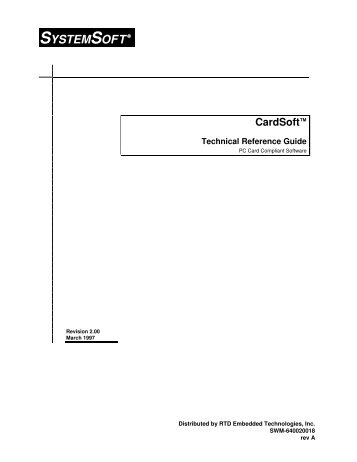 CardSoft Technical Guide - RTD Embedded Technologies, Inc.