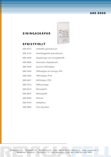 EFNISYFIRLIT EININGASKÃPAR 680 0000 - Reykjafell