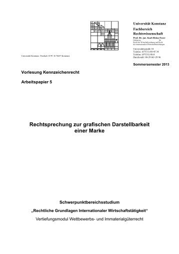 Rechtsprechung zur grafischen Darstellbarkeit einer Marke