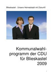 Das Kommunalwahlprogramm der CDU Blieskastel ... - CDU Saar