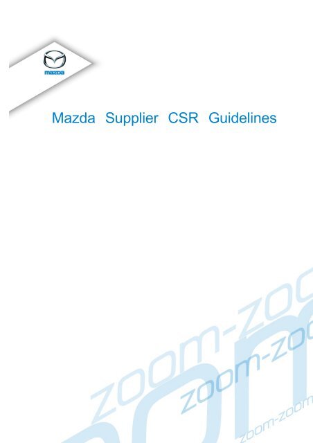 Mazda Supplier CSR Guidelines