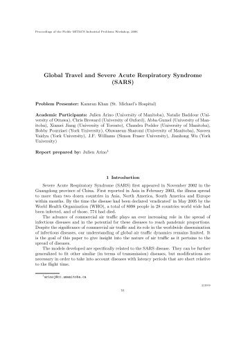 Global Travel and Severe Acute Respiratory Syndrome SARS)