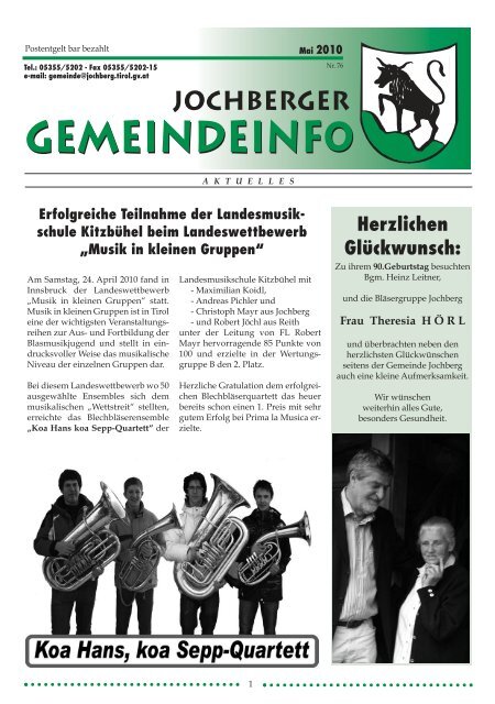 Gemeinde-Info VI/2010 (799 KB) - Jochberg - Land Tirol