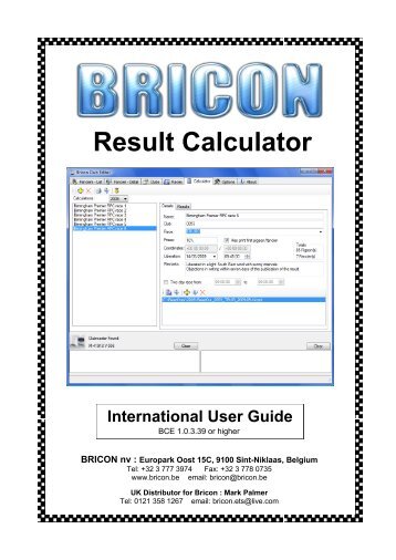 Result Calculator - Bricon.be