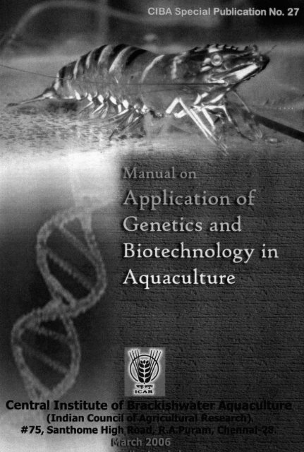 Training Manual Application of Genetics and Biotechnology in ...