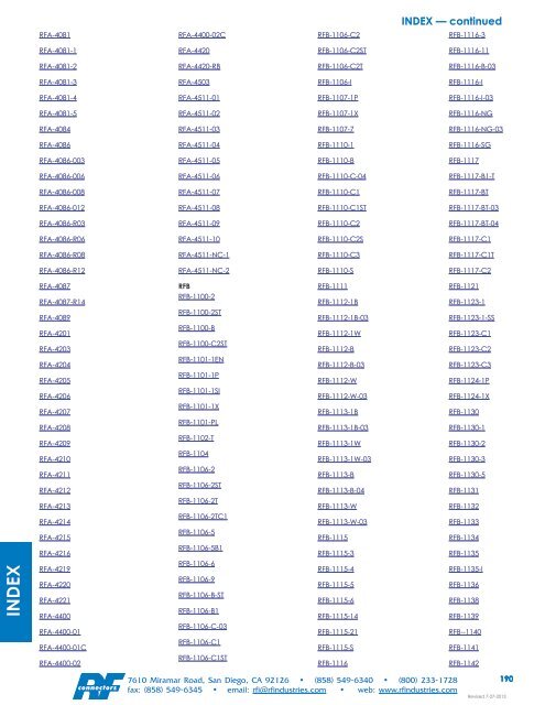 RF Connectors Complete Catalog Download