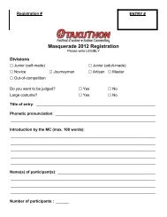 Masquerade registration form - Otakuthon