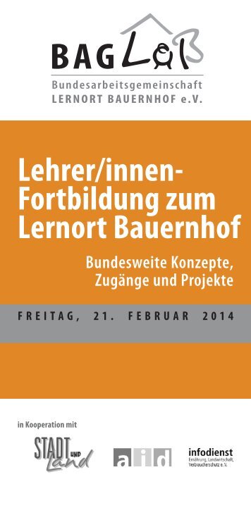 Lehrerfortbildung für den Lernort Bauernhof