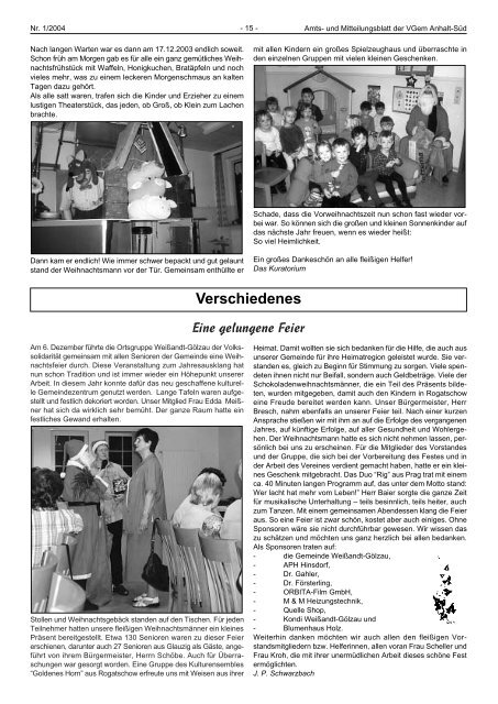 Amtsblatt Nr. 01 - Stadt SÃ¼dliches Anhalt