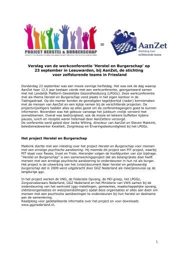 Verslag - Landelijk Platform GGz