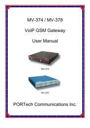 MV-374 / MV-378 VoIP GSM Gateway User Manual ... - Portech.com.tw