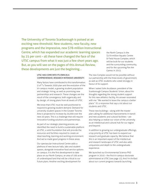 Annual Review - University of Toronto Scarborough