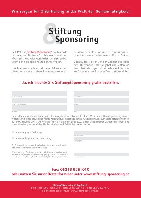 Stiftung & Sponsoring - Stifterverband für die Deutsche Wissenschaft