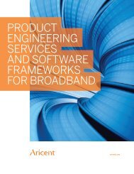 product engineering services and software frameworks for ... - Aricent