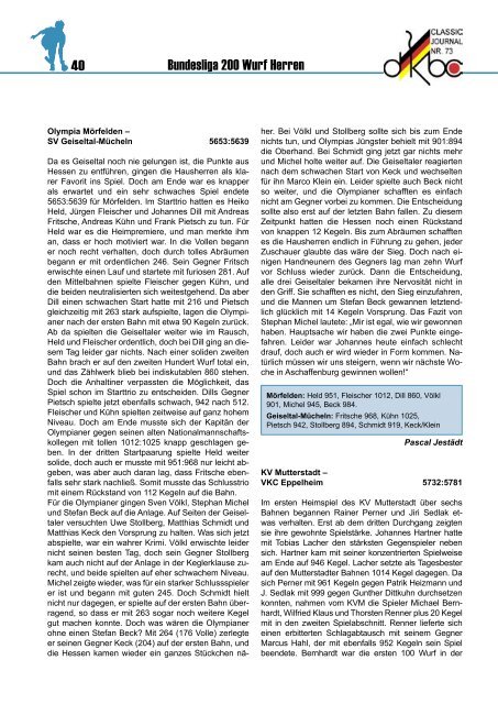 Classic Journal Online 73.2010 - Deutscher Kegler