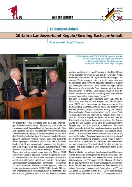 Classic Journal Online 73.2010 - Deutscher Kegler