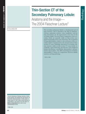 Thin-Section CT of the Secondary Pulmonary Lobule: Anatomy and ...