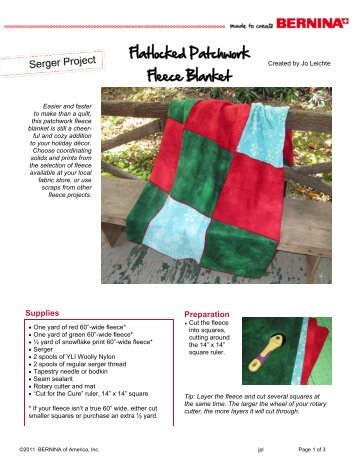 Flatlocked Patchwork Fleece Blanket - Bernina