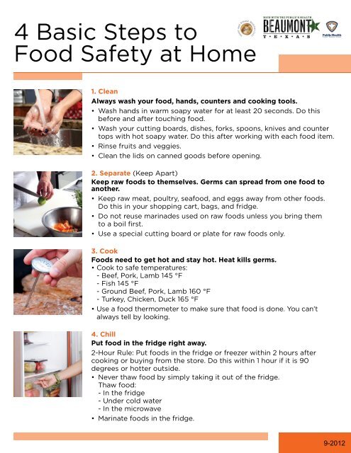 Food Safety at Home - City of Beaumont