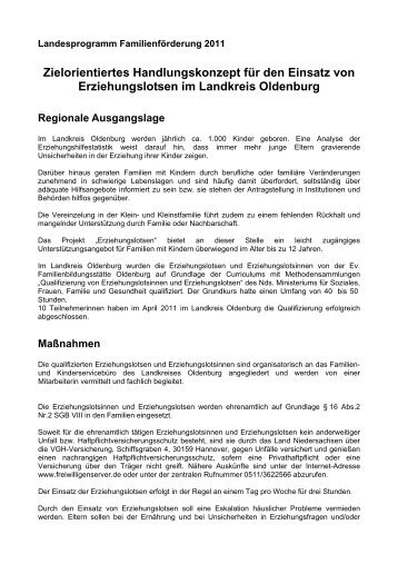Handlungskonzept Erziehungslotsen - Landkreis Oldenburg